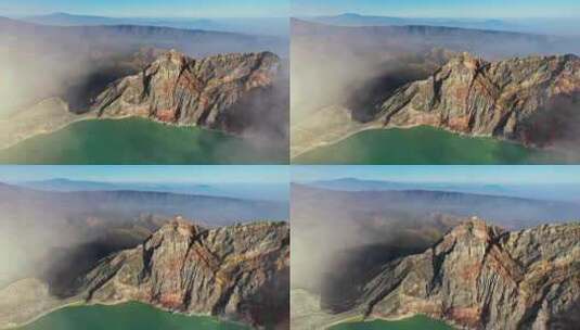 Ijen，火山，火山口，印度尼西亚高清在线视频素材下载