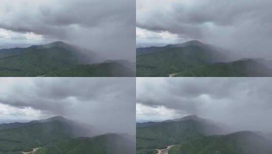 深圳阳台山、山脉暴雨航拍高清在线视频素材下载