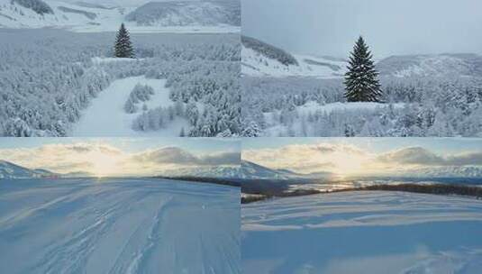 北国苍茫 冬雪无垠 大地静寂 天地壮美高清在线视频素材下载