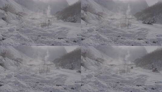 被雪覆盖的长白山北坡景区风光高清在线视频素材下载