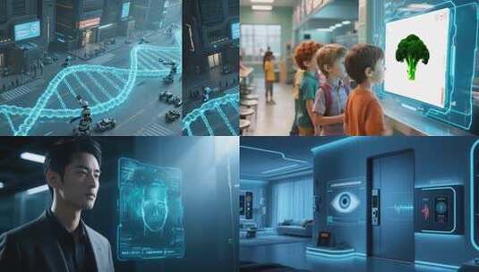 人工智能AI未来人类城市科技发展高清在线视频素材下载