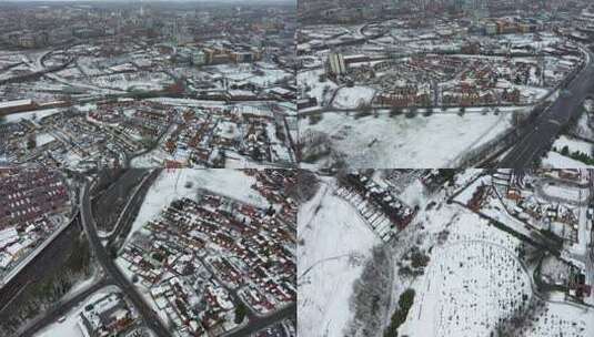 下雪天的城市高清在线视频素材下载