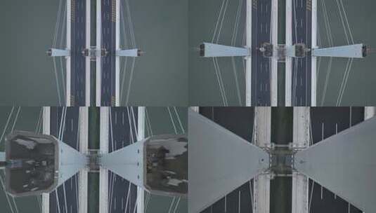 胶州湾大桥俯拍高清在线视频素材下载