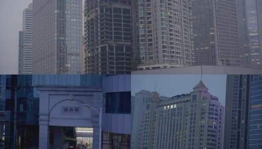 广州天河中信广场写字楼灯光高清在线视频素材下载