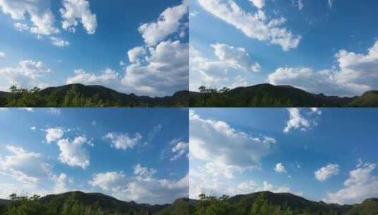 延时摄影蓝天白云山脉4k高清高清在线视频素材下载