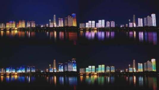 4K湖南长沙城市夜景灯光秀延时摄影高清在线视频素材下载