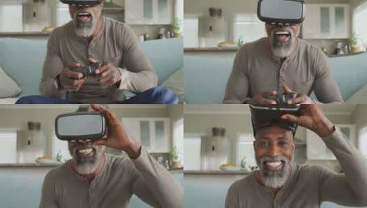 老人在家玩电子游戏高清在线视频素材下载