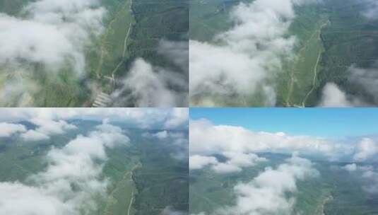 航拍中国东北长白山云朵高清在线视频素材下载
