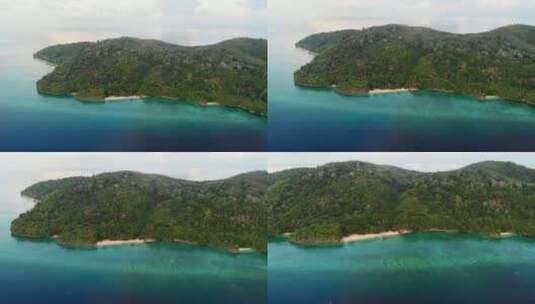 空中：飞越热带哈达岛沙滩班达群岛印度尼西亚高清在线视频素材下载