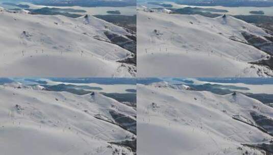 航拍雪山滑雪场高清在线视频素材下载