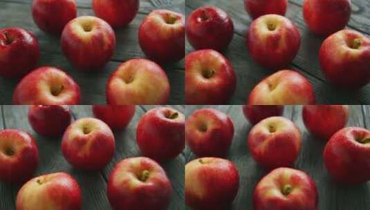 木桌上的成熟苹果高清在线视频素材下载