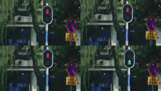 【原创实拍】人行道红绿灯高清在线视频素材下载