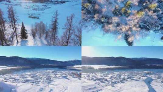 新疆和木雪景高清在线视频素材下载