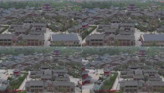 河北沧州南川楼历史文化街区航拍高清在线视频素材下载
