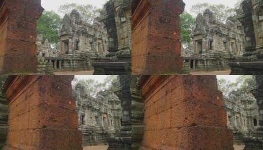 东南亚古代废墟建筑一角高清在线视频素材下载
