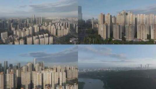 4K航拍广西南宁市城市风光高清在线视频素材下载