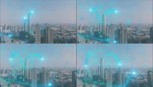 城市粒子光线穿越2高清在线视频素材下载