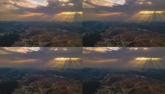 广西崇左市天等县进结镇高州村的落日风景高清在线视频素材下载