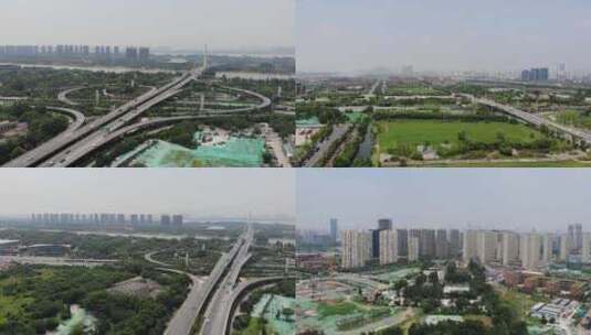 南京河西长江隧道 绿博园高清在线视频素材下载