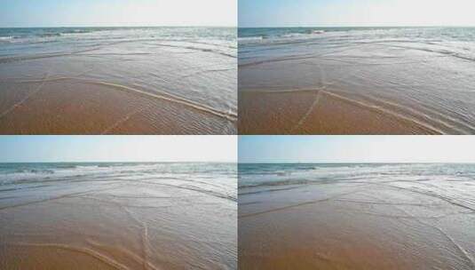 蓝色海滩与海浪高清在线视频素材下载