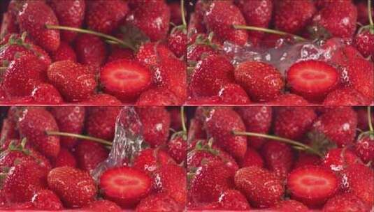 新鲜草莓 可口草莓高清在线视频素材下载