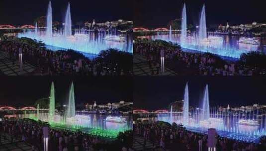 柳州城市夜景航拍视频高清在线视频素材下载