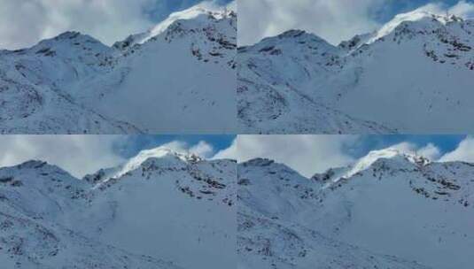 航拍川西岷山山脉小雪宝顶都日峰风光高清在线视频素材下载