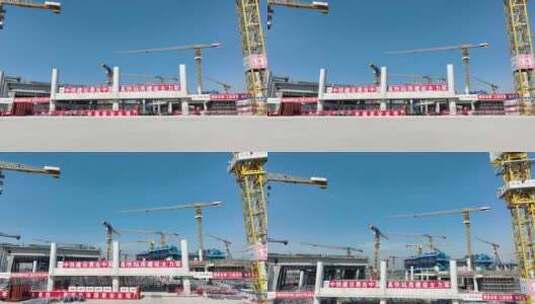 建设中的苏州南站（航拍16:9原片）高清在线视频素材下载