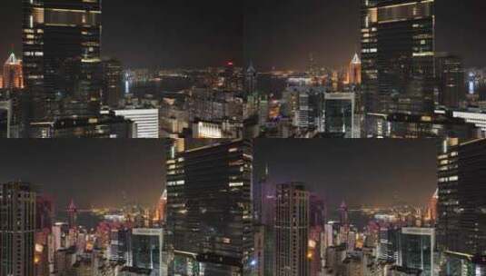 香港铜锣湾夜景航拍高清在线视频素材下载
