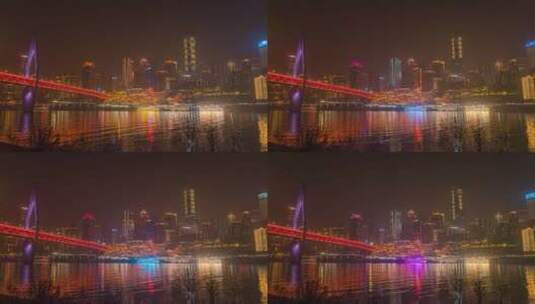 8K重庆洪崖洞中央商务区夜景全景延时高清在线视频素材下载