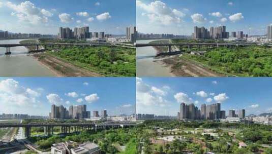 福建省泉州市刺桐大桥航拍高清在线视频素材下载