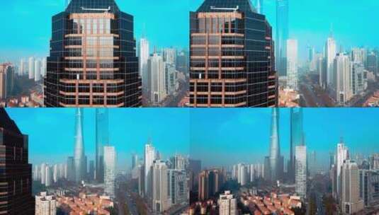 上海陆家嘴建筑航拍风光高清在线视频素材下载
