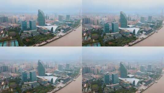 上海杨浦滨江航拍风光高清在线视频素材下载