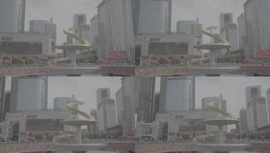 天府广场 繁华 游客   市中心高楼建筑高清在线视频素材下载