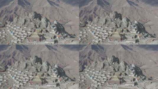西藏孜珠寺4k高清大疆航拍D-log素材高清在线视频素材下载