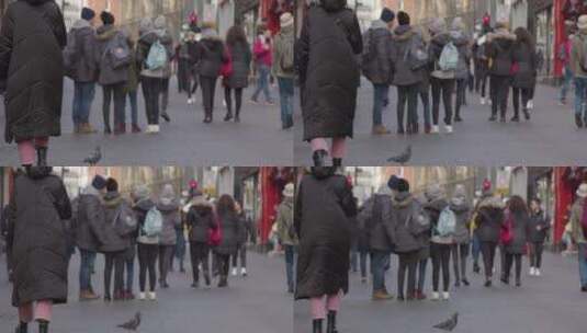 行人在伦敦唐人街散步高清在线视频素材下载