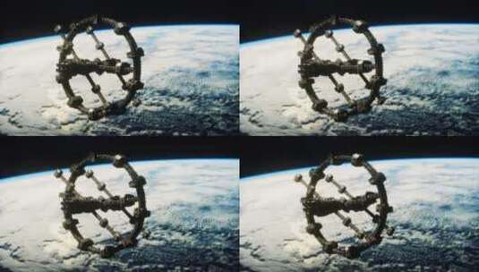 围绕地球运行的飞船高清在线视频素材下载