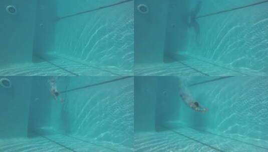 游泳池游泳的男人高清在线视频素材下载