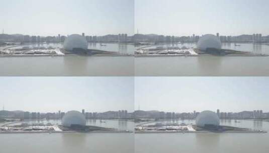 珠海大剧院日月贝4K航拍原素材5高清在线视频素材下载