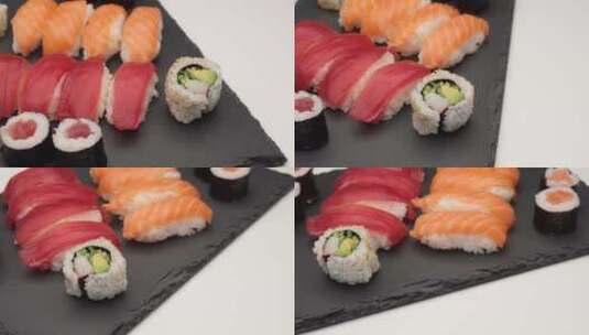 刺身 日料 生鱼片 寿司 日本料理高清在线视频素材下载