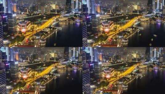 新加坡城市夜景_延时高清在线视频素材下载