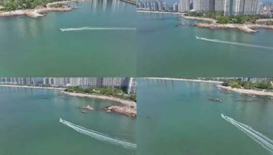 无人机航拍海上追船跟拍长视频高清在线视频素材下载