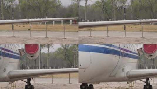 客运飞机航空运输起落架轮胎高清在线视频素材下载