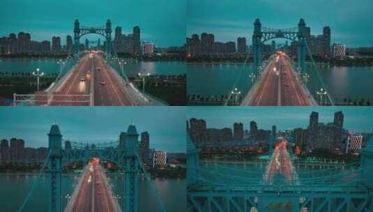 武汉古田桥，平视直推上升镜头高清在线视频素材下载
