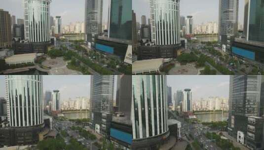 武汉汉口西北湖金融区商圈航拍高清在线视频素材下载