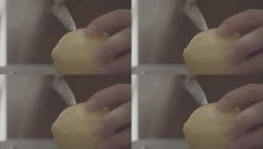 用刀切柠檬高清在线视频素材下载