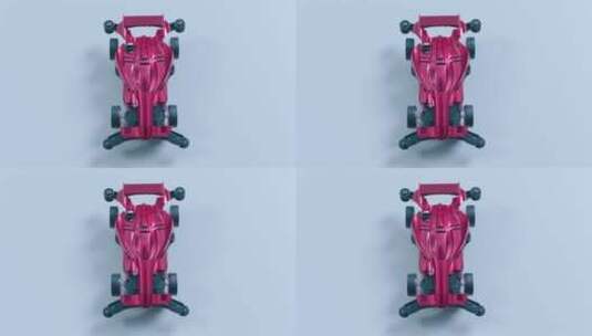 电动玩具车 红色跑车车模 闪灯效果高清在线视频素材下载