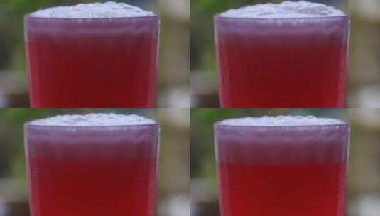 果汁蔬菜汁柠檬水液体饮料特写高清在线视频素材下载