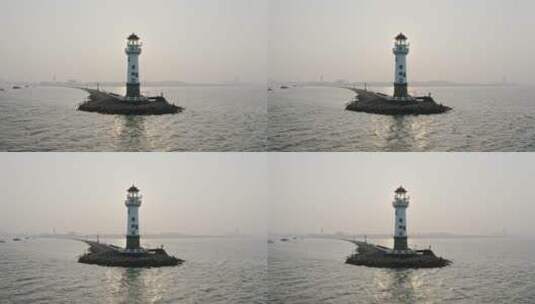 上海吴淞口海边瞭望塔灯塔高清在线视频素材下载