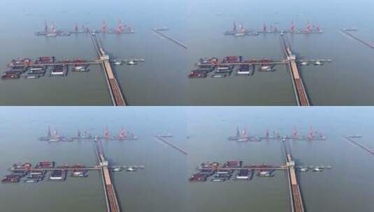航拍集装箱海运码头商用港口高清在线视频素材下载